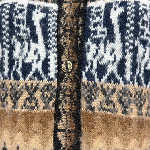 The Alpaca Connection Alpaca Wool Knit Cardigan Jacket Fair Isle Size Medium - Picture 8 of 10